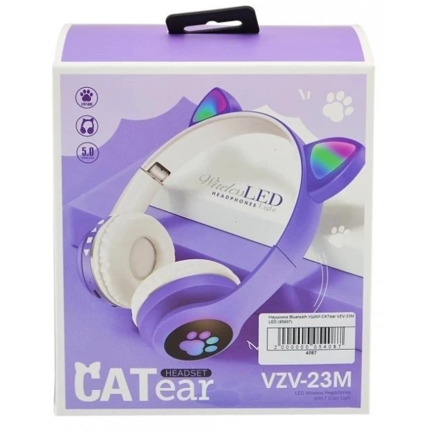 Наушники-гарнитура VZV-23M Cat Bluetooth (Синий)