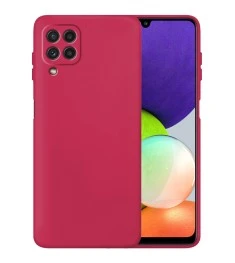 Силикон Original 360 Case Samsung Galaxy A22 (2021) (ShutCam) (Вишневый)
