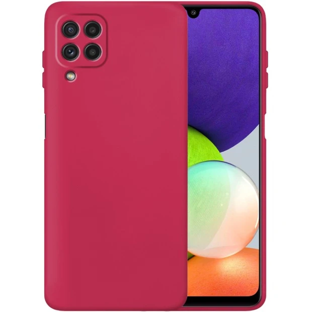 Силикон Original 360 Case Samsung Galaxy A22 (2021) (ShutCam) (Вишневый)