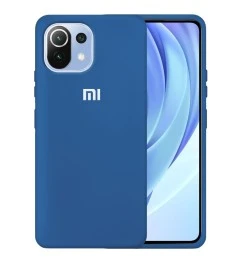 Силіконовий Original 360 чохол Logo для Xiaomi Mi 11 (Кобальт)