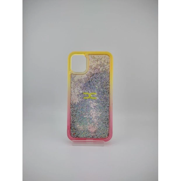 Силіконовий чохол Soft Sparkles для Apple iPhone 11 (жовтий / рожевий)