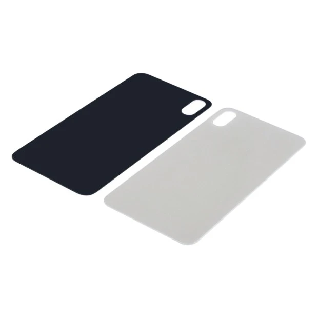 Заднее стекло корпуса для Apple iPhone XS White (белое) (Big hole)