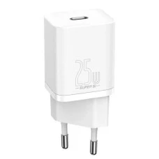 СЗУ-адаптер Baseus Super Silicone2 25W QC PD Type-C + кабель Type-C-Type-C 3A (Белый) TZCCSUP-L0