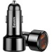 Baseus Magic Digital Display PD3.0 QC4.0 45W 1USB / 1Type-C Car Charger Adapter (Black) CCMLC20C-01