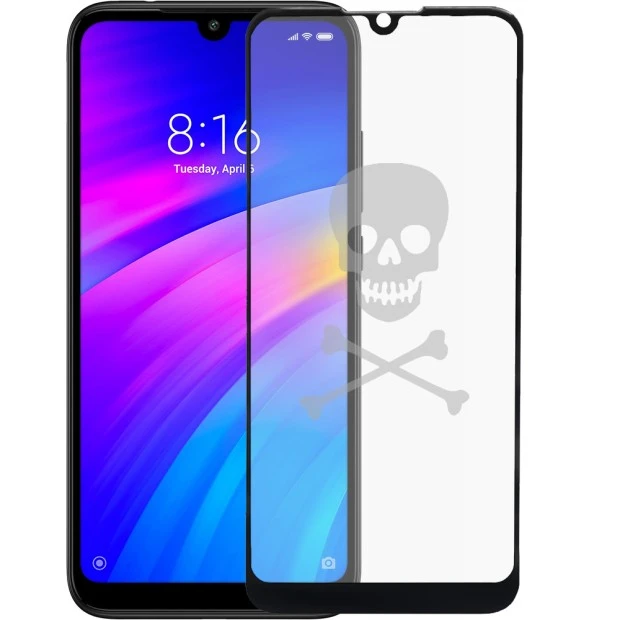 Стекло 5D Picture Xiaomi Redmi 7 Black (Skull)