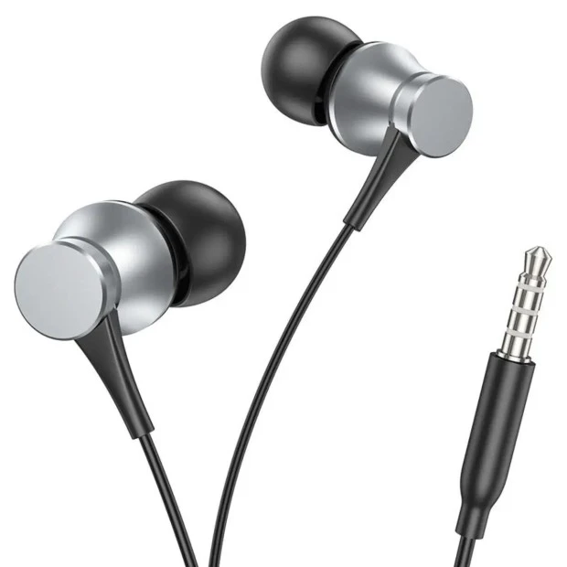 Проводные наушники-гарнитура вакуумные Borofone BM73 Platinum (Серый)