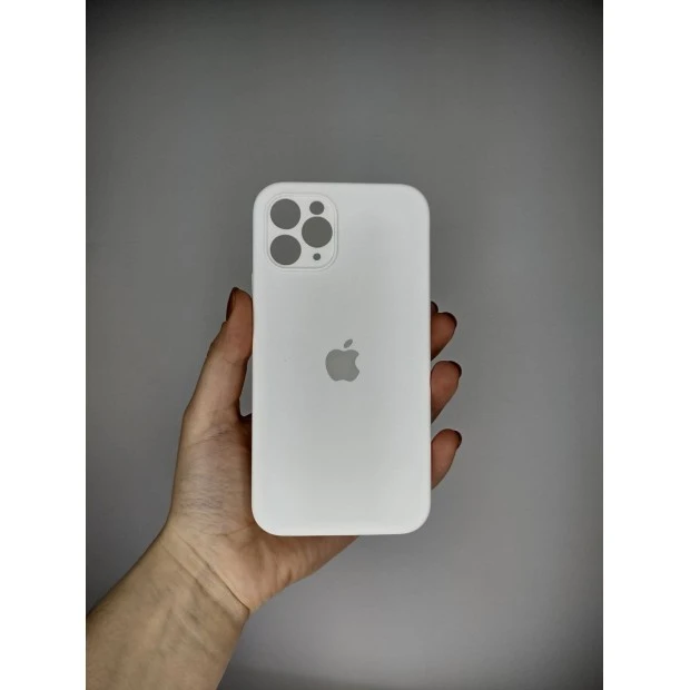 Оригінальний квадратний круглий камуфляжний силіконовий чохол для Apple iPhone 11 Pro (06) білий