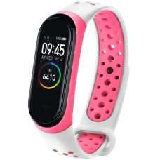 Ремешок Nike Style Xiaomi Mi Band 3 / Mi Band 4 (Бело-розовый)