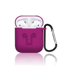 Футляр для наушников Apple AirPods Full Silicone Case (малиновый)
