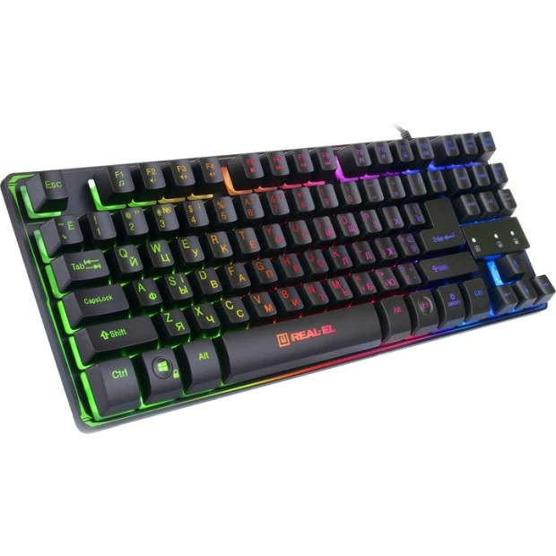 Клавиатура проводная Real-El Gaming 8710 TKL Backlit Ukr (Чёрный)