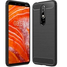 Силиконовый чехол Polished Carbon Nokia 3.1 Plus (Черный)