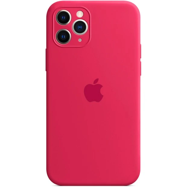 Силіконовий чохол Original RoundCam для Apple iPhone 11 Pro Max (04) рожево-червоний.