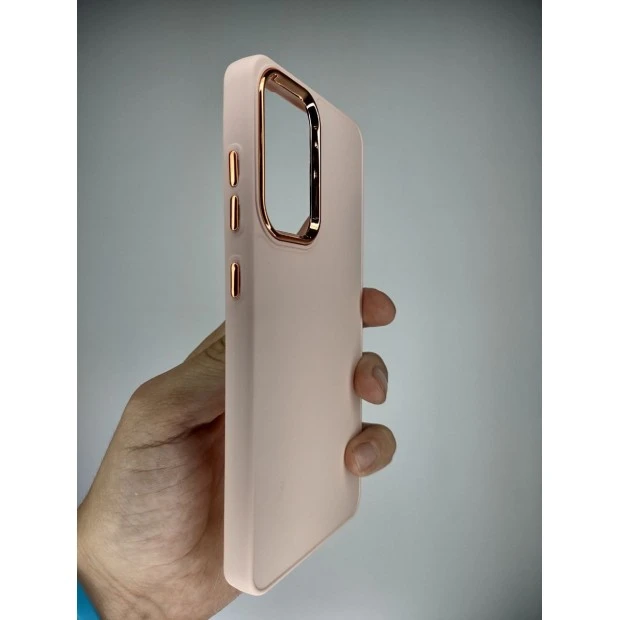 Накладка Metal Camera Samsung Galaxy A52 (2021) (Персиковый)