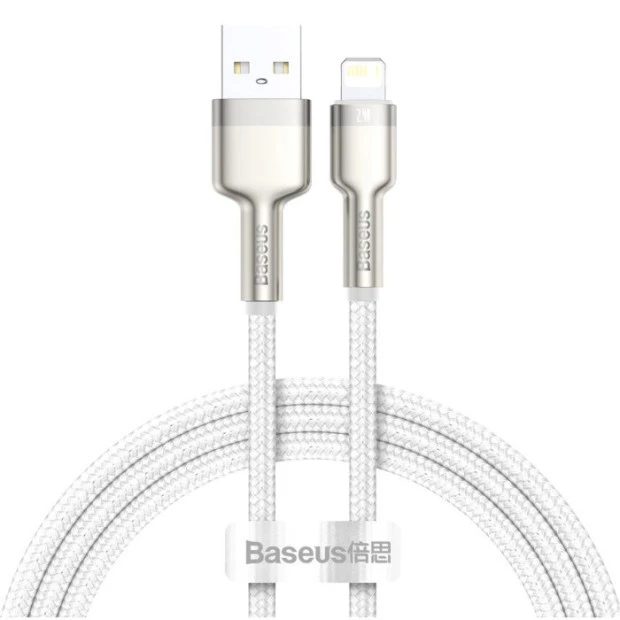 USB-кабель Baseus Cafule Metal Data 20W (1м) (Type-C на Lightning) (Білий) CATLJK-A02
