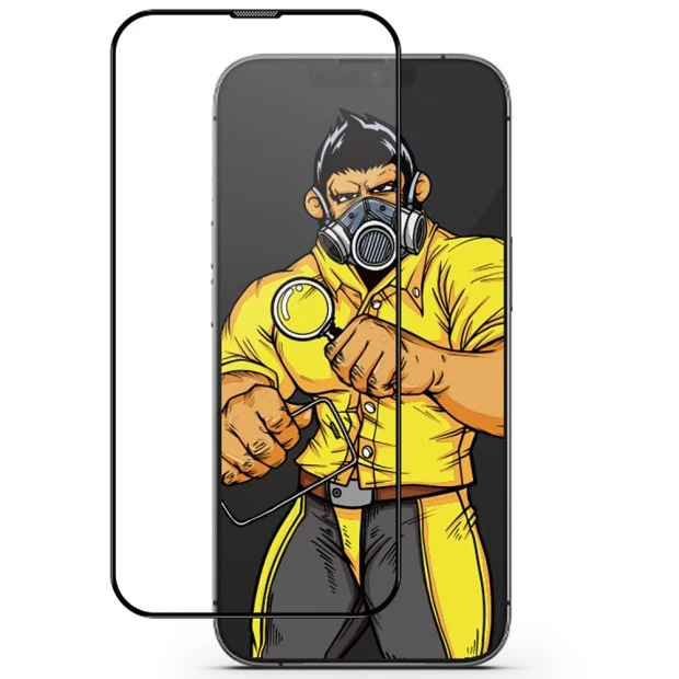 Защитное стекло 5D Achilles Premium для Apple iPhone 13 Pro Max / 14 Plus Black