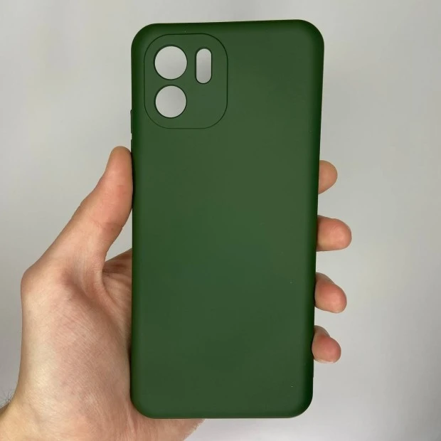 Силіконовий оригінальний 360 чохол з логотипом для Xiaomi Redmi A2  /  A1 (ShutCam) (Темно-зелений)