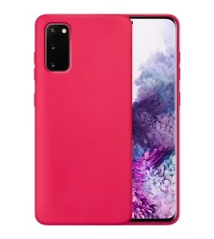 Силіконовий оригінальний 360 чохол для Samsung Galaxy S20 (Малиновий)