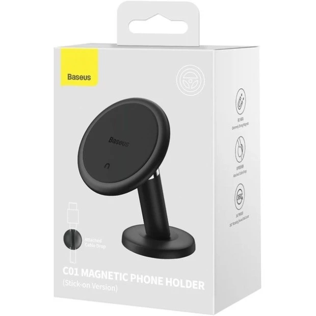 Автодержатель Baseus Magnetic C01 Magnetic Stick-on SUCC000001 (Чёрный)