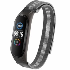 Ремешок Milanese Loop Color Xiaomi Mi Band 5 (Чёрно-стальной)