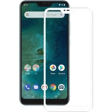 Захисне скло для Xiaomi Redmi 6 Pro  /  Mi A2 Lite Біле (Клей)