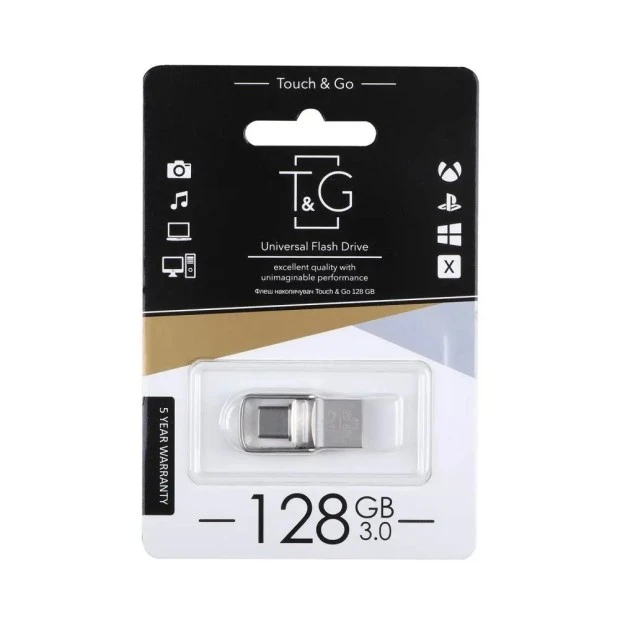 USB3.0 + Type-C флеш-накопичувач Touch & Go 104 Metal Series 128GB (Коротка)