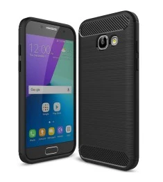 Силикон Polished Carbon Samsung Galaxy A3 (2017) A320 (Чёрный)