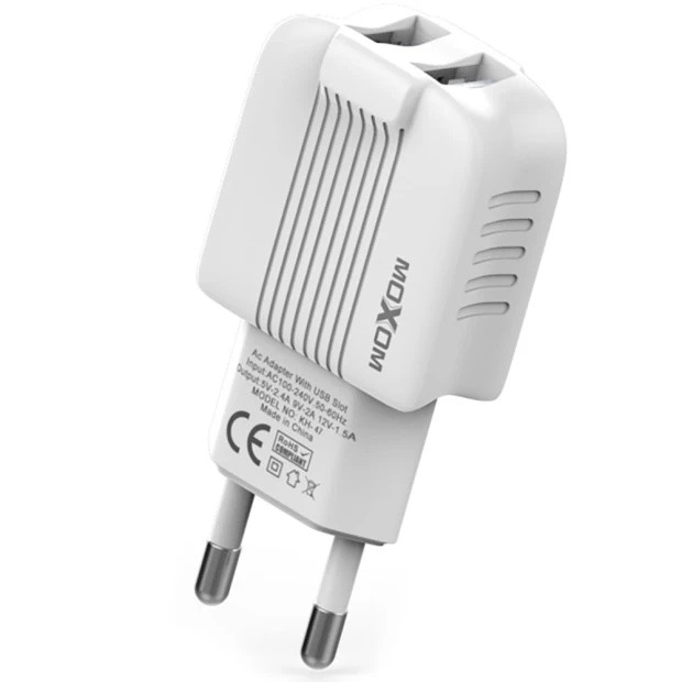 СЗУ-адаптер MOXOM (KH-47) 2.4A 2USB + MicroUSB-кабель (Белый)
