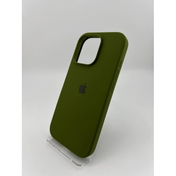 Оригінальний силіконовий чохол круглої форми для Apple iPhone 16 Pro (46) Глибокий Зелений
