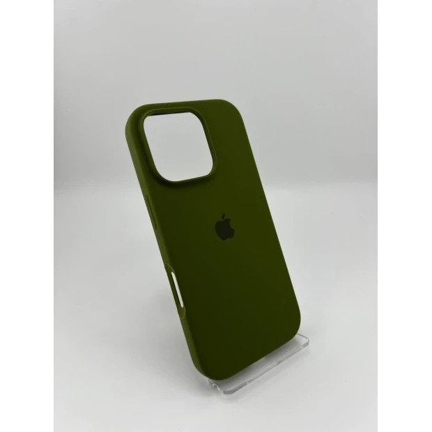 Оригінальний силіконовий чохол круглої форми для Apple iPhone 16 Pro (46) Глибокий Зелений