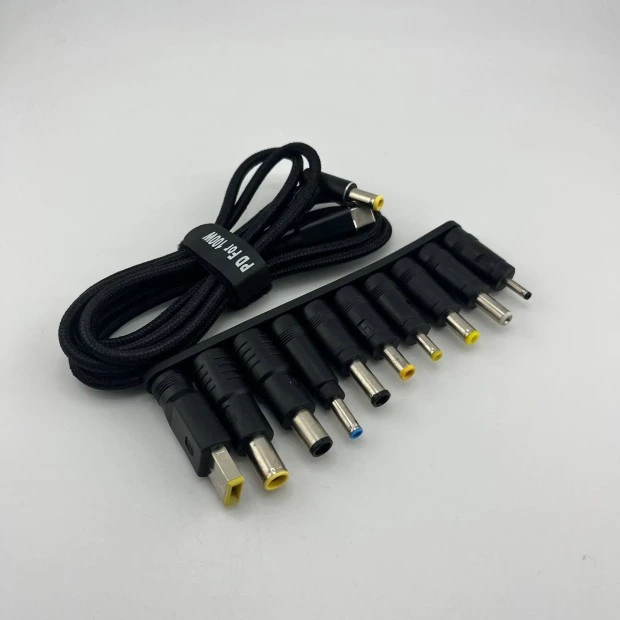 Power cable for laptop with adapter set 100W (Type-C - DC 10in1)