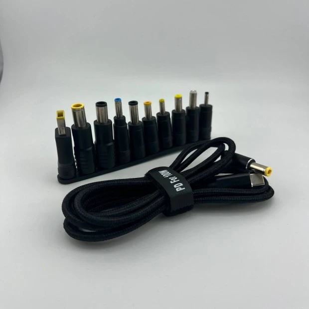 Power cable for laptop with adapter set 100W (Type-C - DC 10in1)