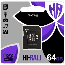 Карта памяти Hi-Rali MicroSDHC 64Gb (Class 10) + SD-адаптер