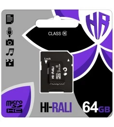 Карта памяти Hi-Rali MicroSDHC 64Gb (Class 10) + SD-адаптер