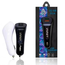 АЗУ iNavi 2в1 Micro 2USB / 3.1A (CC-08) (белый)