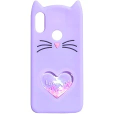 Силиконовый чехол Kitty Sparkles Xiaomi Redmi Note 7 (Фиолетовый)
