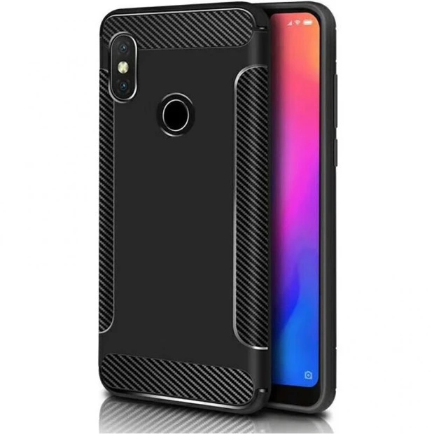 Чохол Силікон Soft Carbon для Xiaomi Redmi Note 6  /  Note 6 Pro (Чорний)