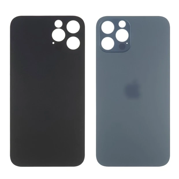 Заднее стекло корпуса для Apple iPhone 12 Pro Max Blue (синее) маленький вырез под камеру