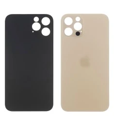 Заднее стекло корпуса для Apple iPhone 12 Pro Max Gold (золотое) маленький вырез..