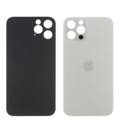Заднее стекло корпуса для Apple iPhone 12 Pro Max Silver (белое) маленький вырез..