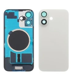 Заднее стекло корпуса для Apple iPhone 16 Plus White (белое) с рамкой и стеклом ..
