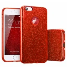 Силиконовый чехол Glitter Apple iPhone 6 / 6s (Красный)