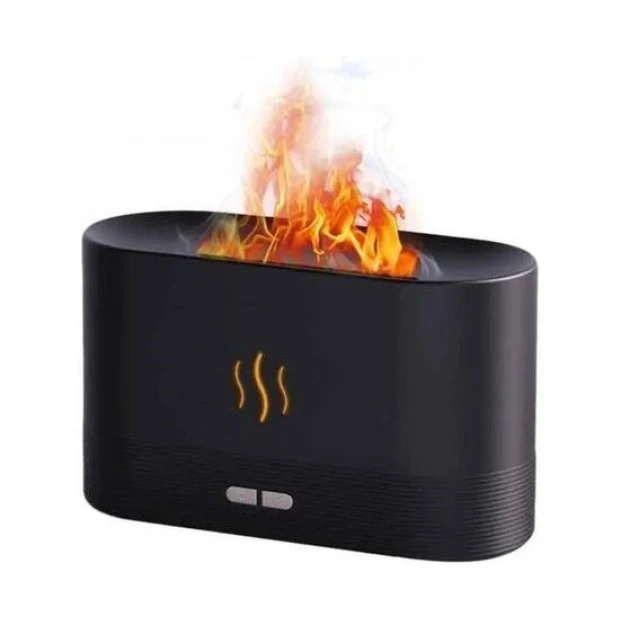 Зволожувач повітря та нічник 2в1 Perfume Flame (Чорний / Помаранчевий)