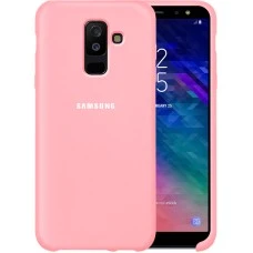 Силикон Original Case HQ Samsung Galaxy A6 Plus (2018) A605 (Светло-розовый)
