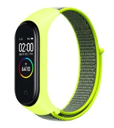 Ремешок Nylon Design Xiaomi Mi Band 3 / 4 (Салатовый)