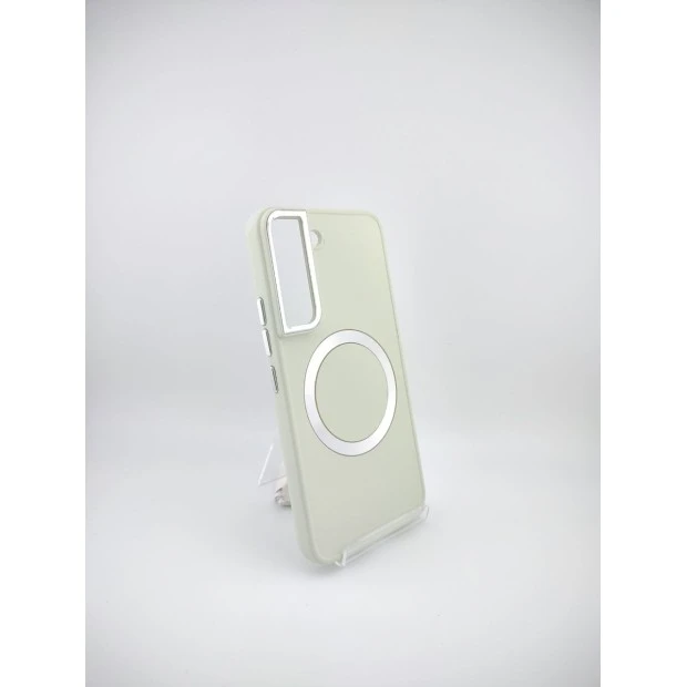 Накладка Metal Camera with MagSafe Samsung Galaxy S22 (Бледно-фисташковый)