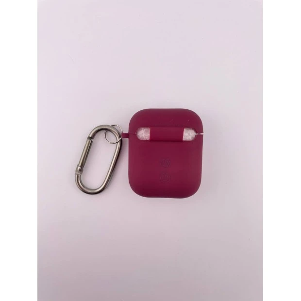 Чохол для навушників Повністю силіконовий чохол з мікрофіброю Apple AirPods (58) Виноградний