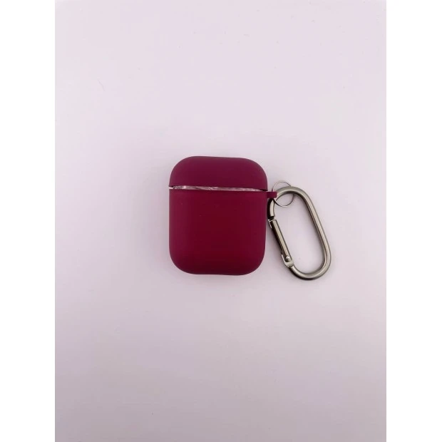 Чохол для навушників Повністю силіконовий чохол з мікрофіброю Apple AirPods (58) Виноградний