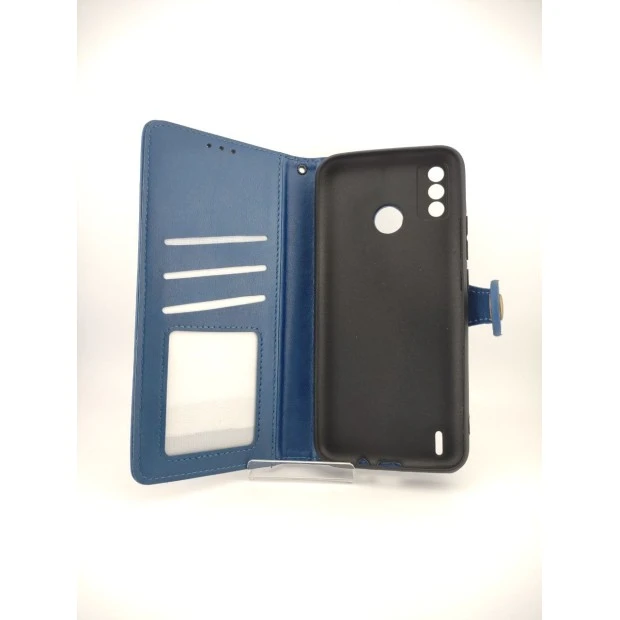 Чехол-книжка Leather Book Gallant Tecno Spark 6 Go (Синий)