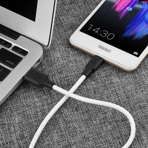 USB-кабель Hoco Silicone X21 2m (MicroUSB) (Чёрно-белый)
