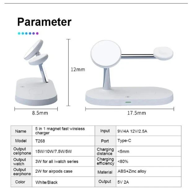 Беспроводное зарядное устройство Magnetic 3in1 (White)